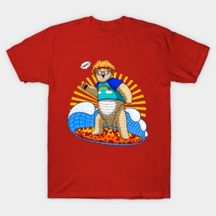 cool afro polar bear surfing T-Shirt